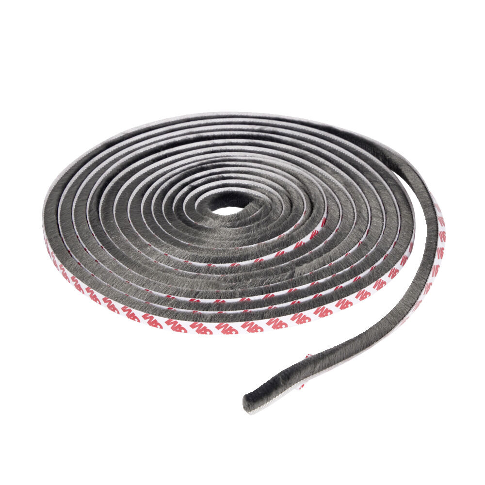 Joint brosse adhésif d'isolation pour porte et fenêtre 9mmx6m noir