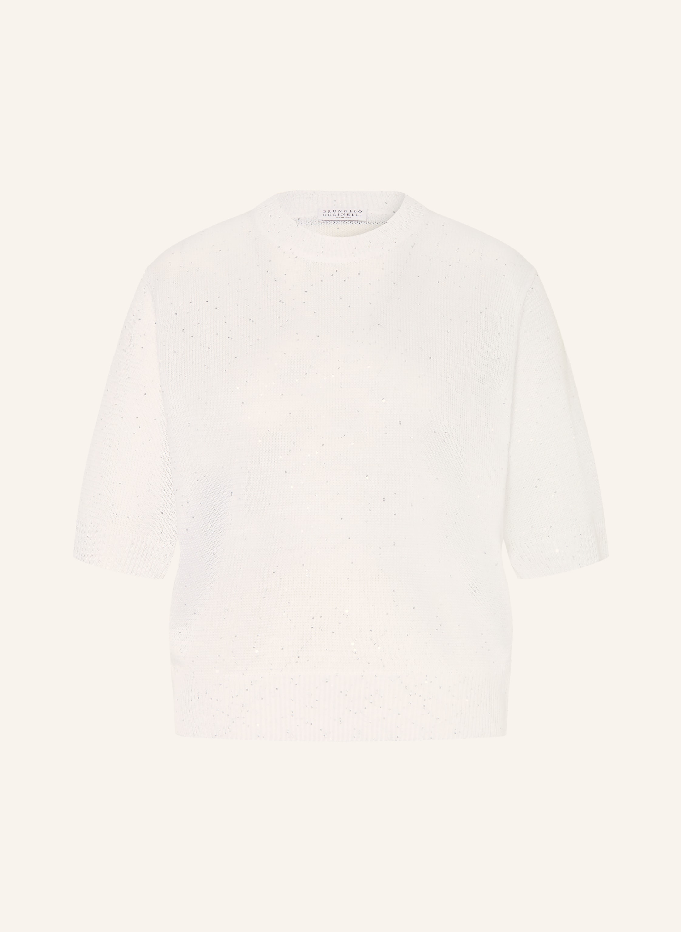 BRUNELLO CUCINELLI Strickshirt aus Leinen mit Pailletten
