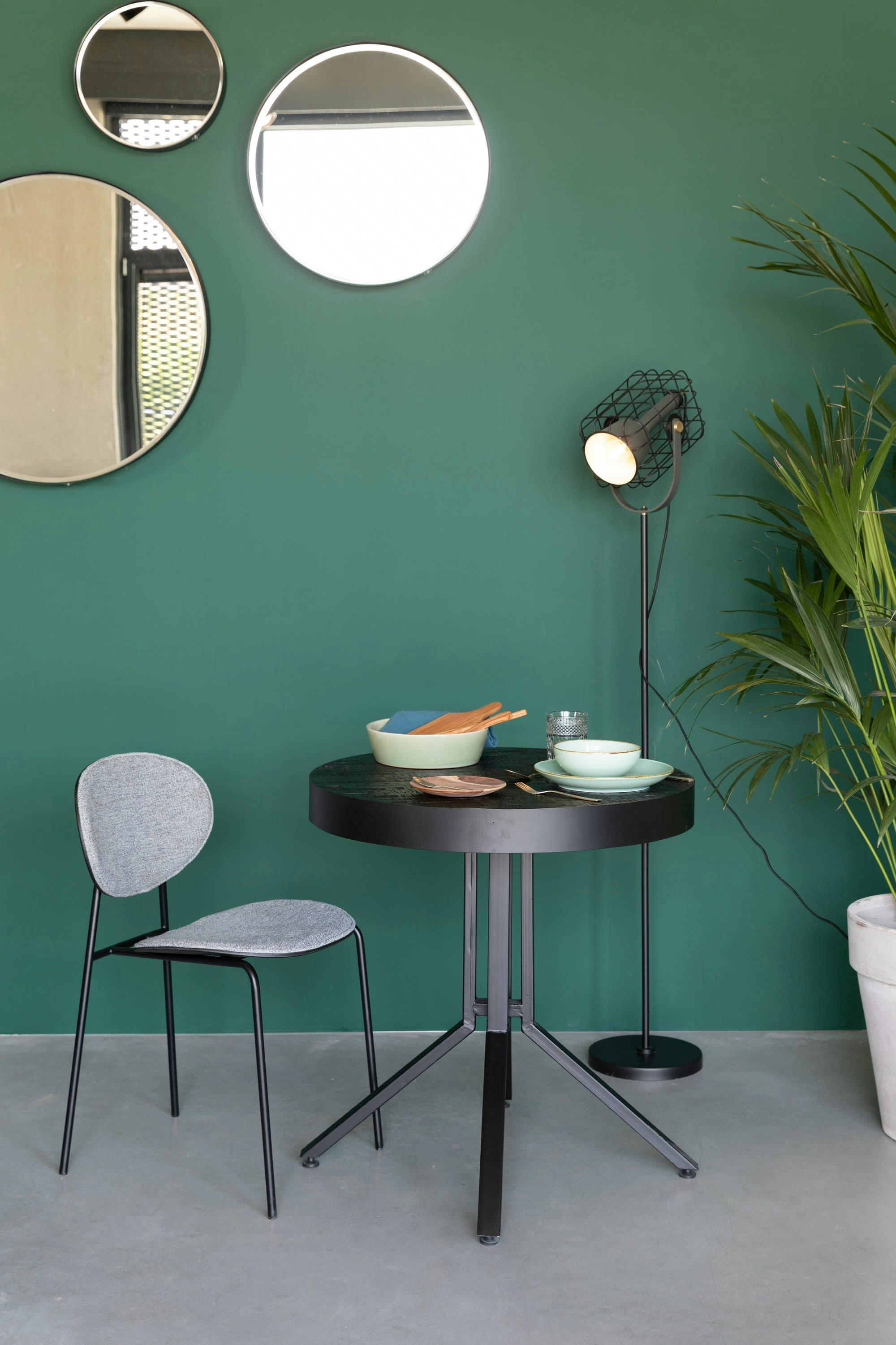 BENSON - Chaise en tissu gris