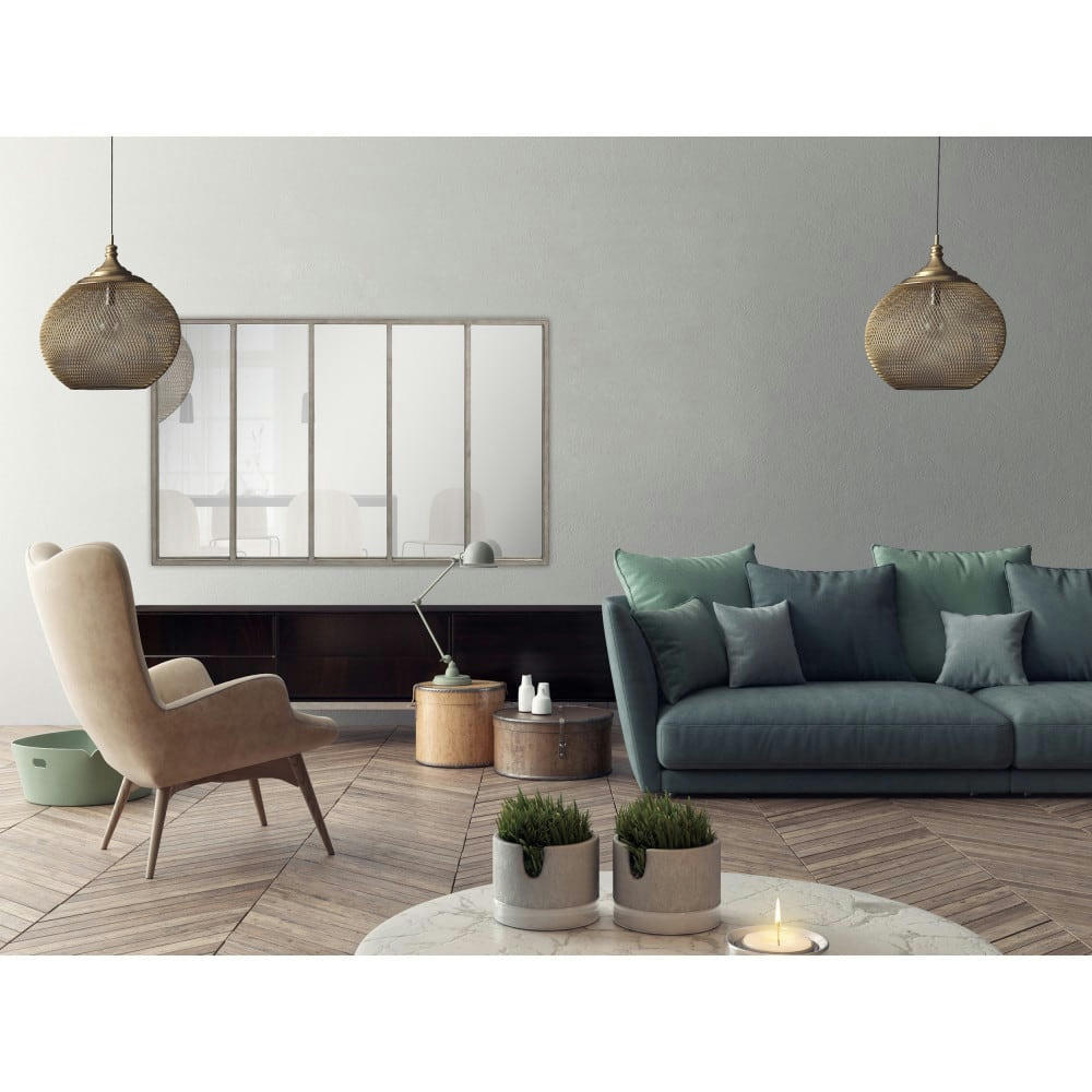 LOOS - Miroir verrière en métal 137x90 cm