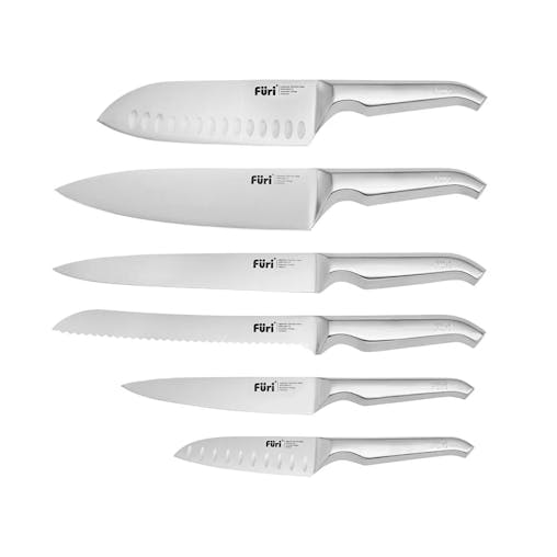 Furi Pro Radial 7pc Knife Block Set Snow Terrazzo 7 Piece