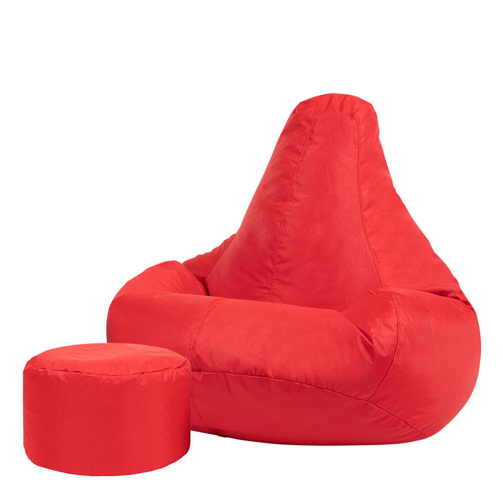 - Pouf inclinable avec repose-pied extérieur rouge