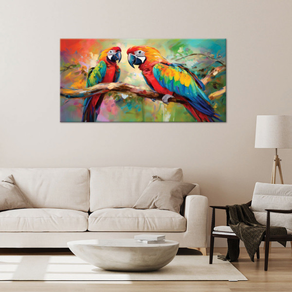 Feeby Obraz na płótnie, Papugi Ptaki Zwierzęta Kolorowe 120x60