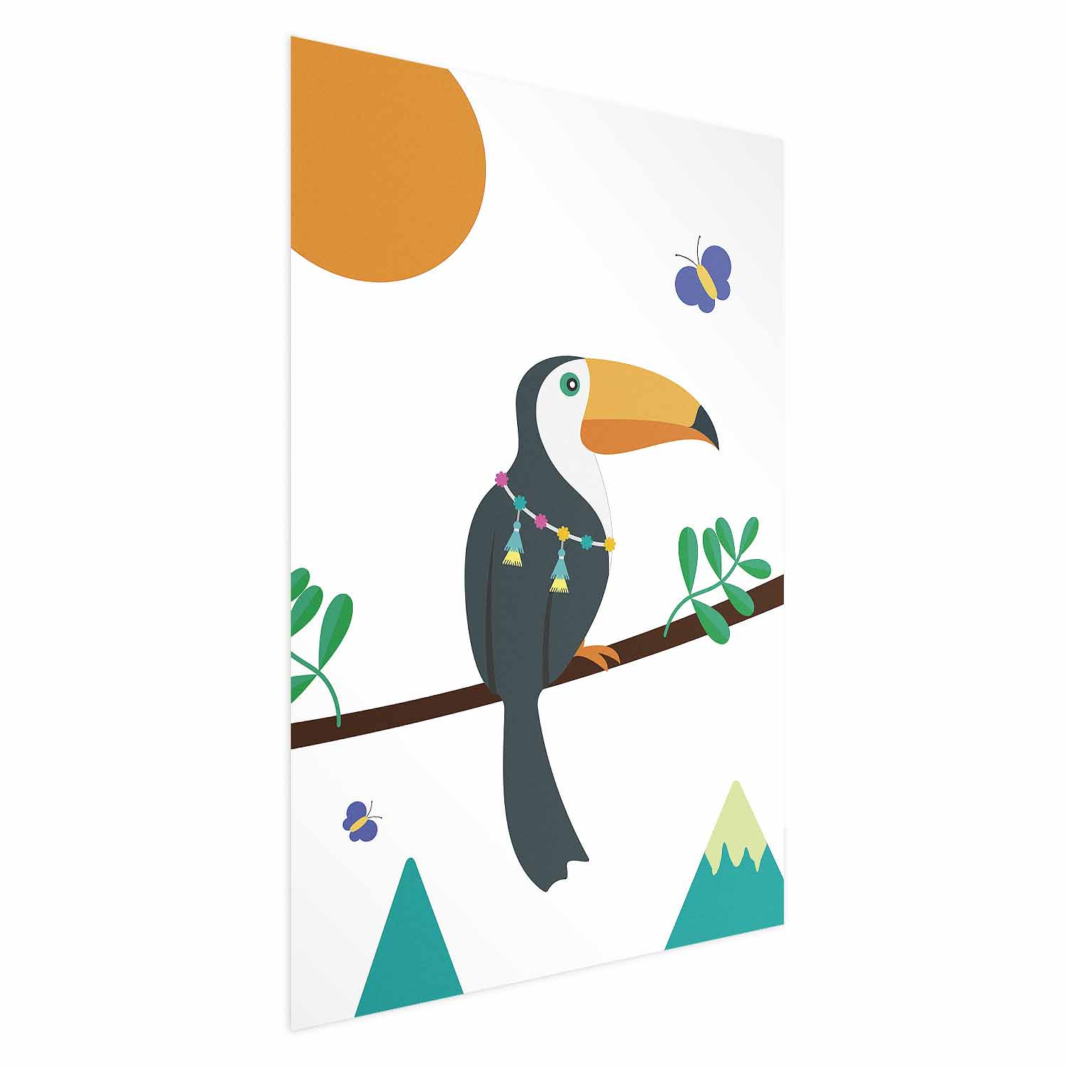Plakat Tukan i motyle 21x30 cm