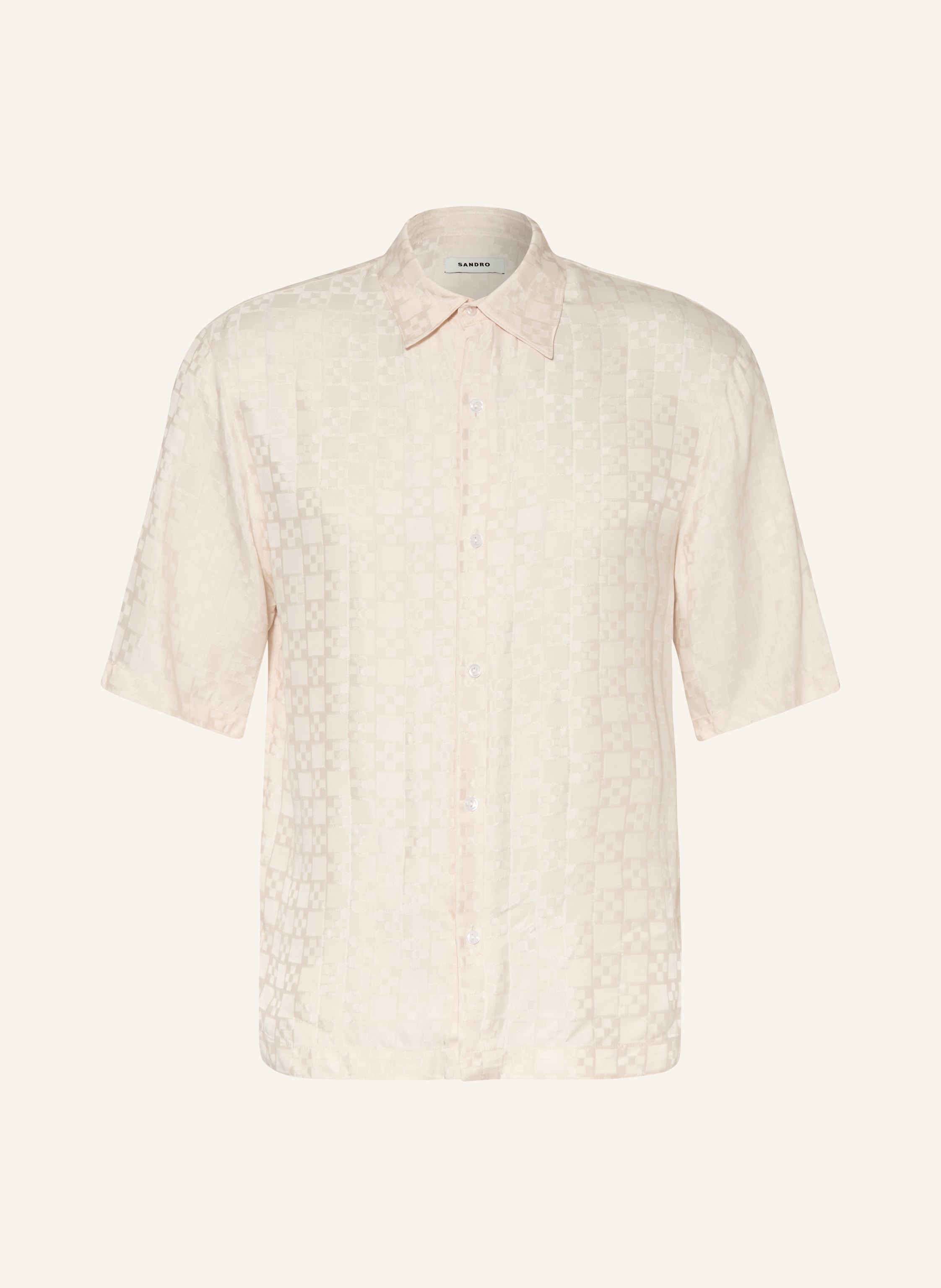 SANDRO Kurzarm-Hemd Regular Fit aus Jacquard
