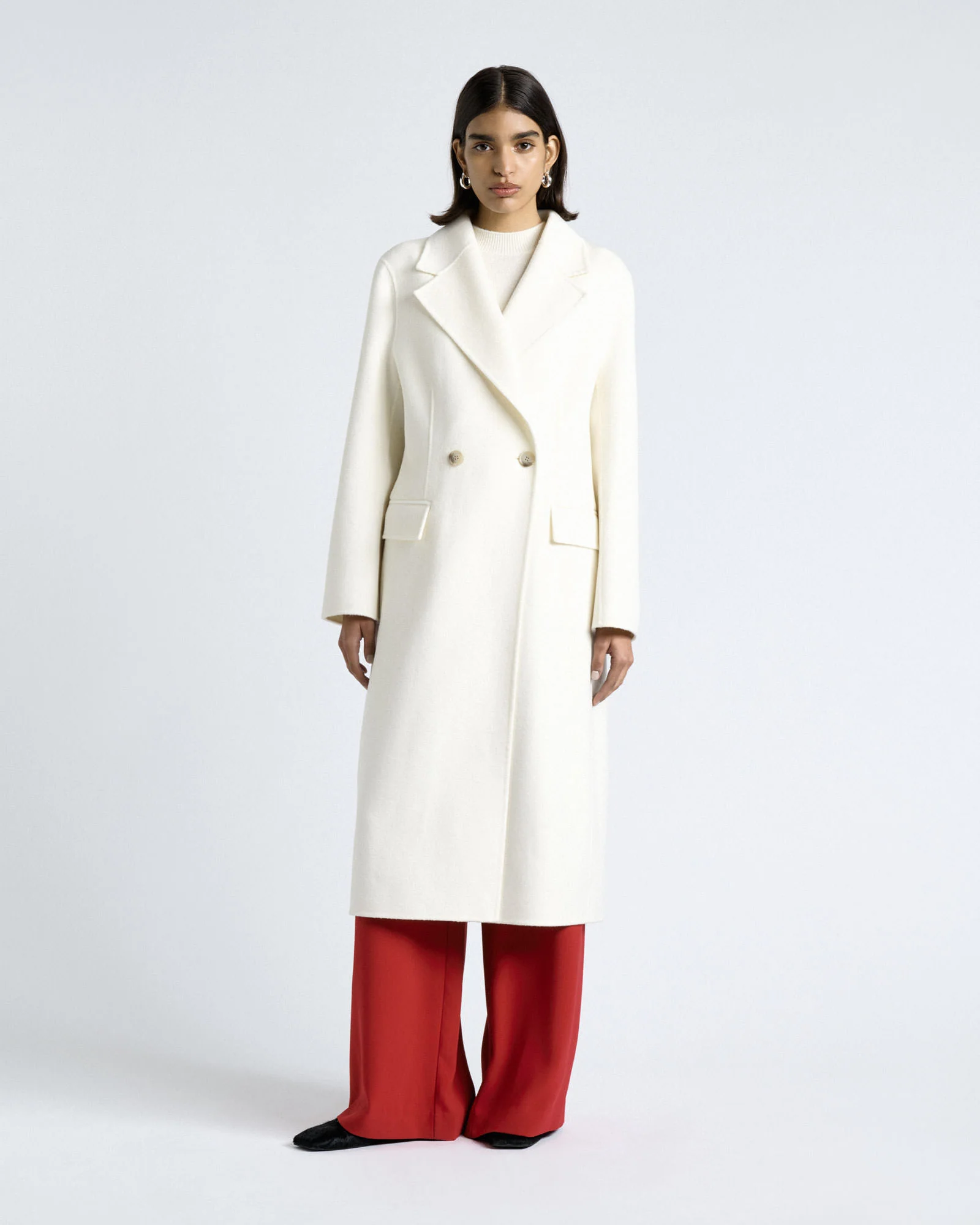 DOUBLE FACED WOOL LONG COAT