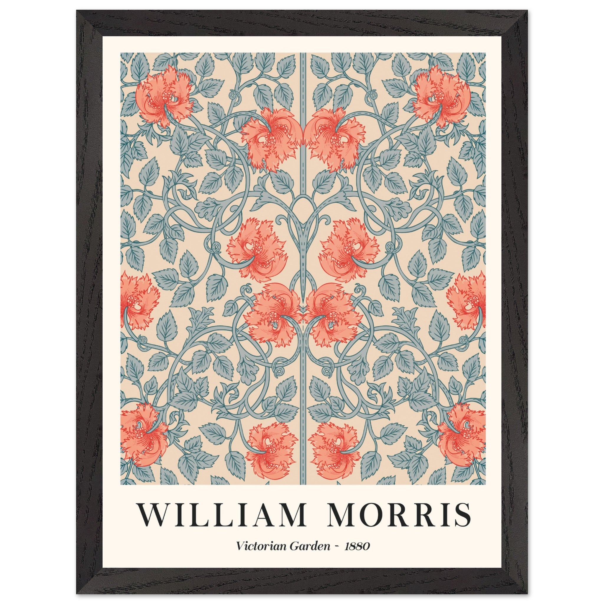 Artfulprints Poster met Lijst William Morris - Victorian garden 1880  - 30x40 cm - Meerkleurig