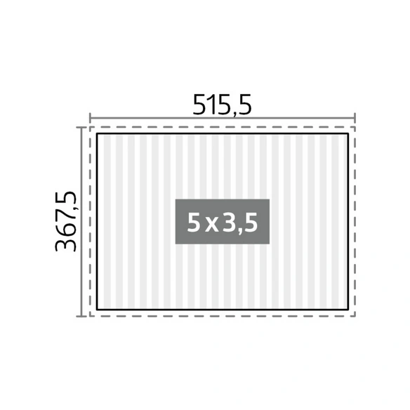 Pergola »Gr. 5x3,5«, BxHxT: 515,5 x 264 x 367,5 cm, weiß
