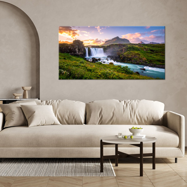 Obraz do salonu sypialni kuchni, Krajobraz wodospad natura 80x40
