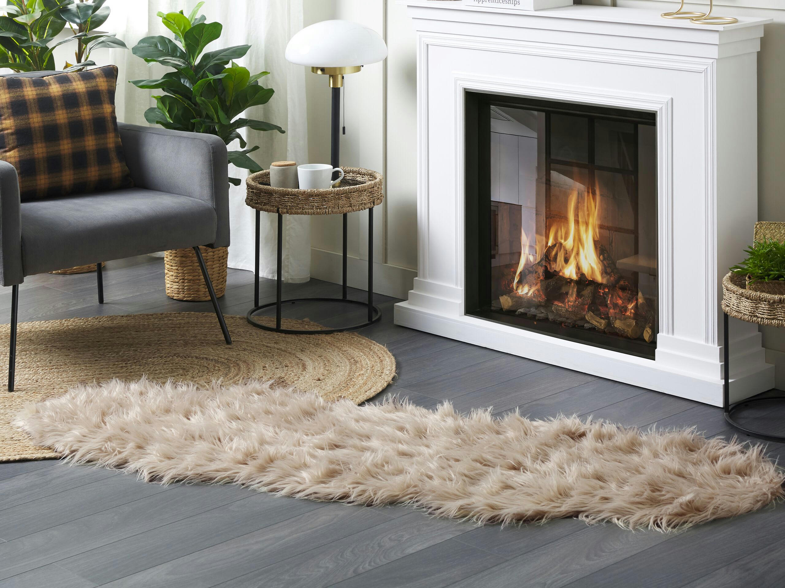 MAMUNGARI - Tapis en tissu beige 180x60cm