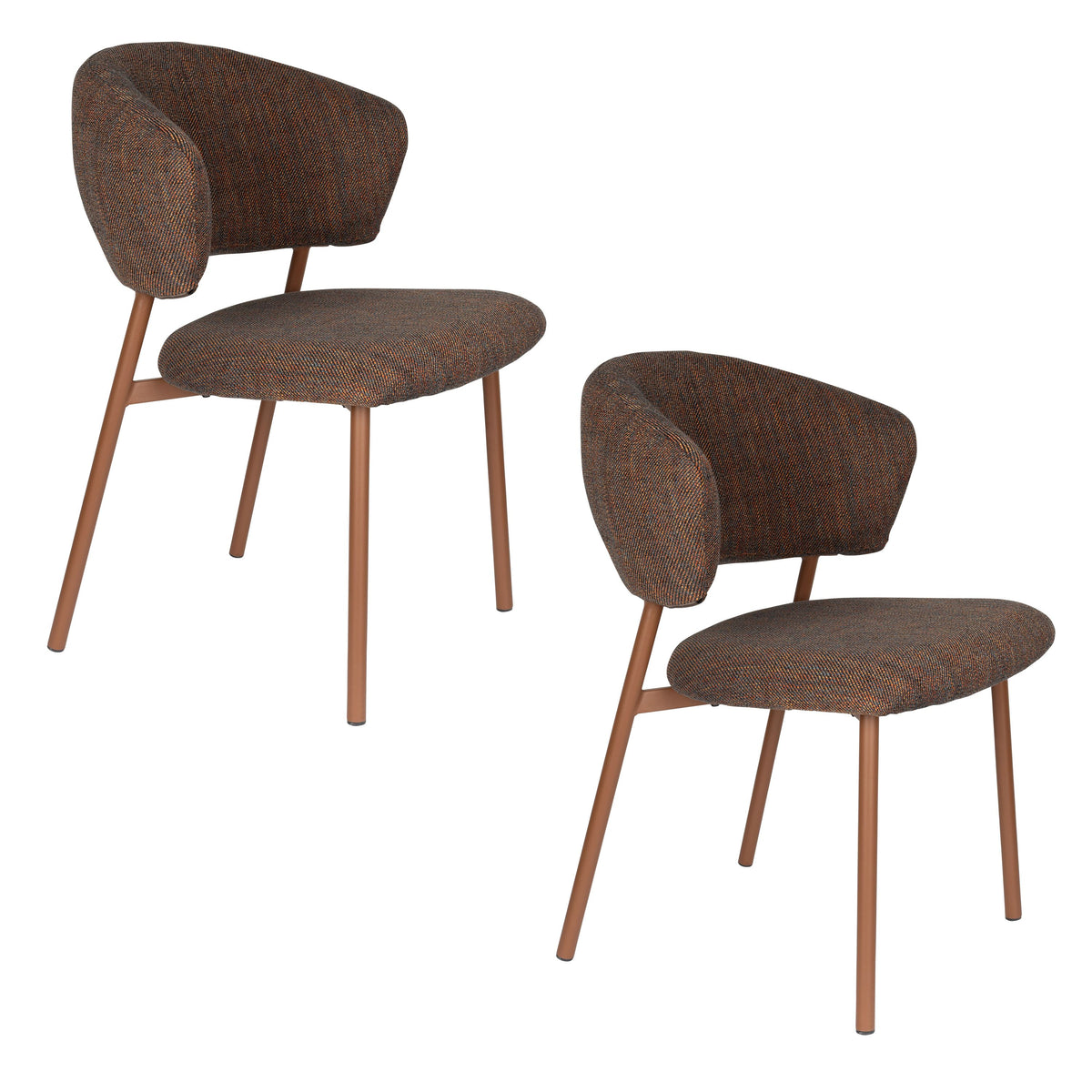 Housecraft Living Jasmine Eetkamerstoelen Gemêleerd Bruin - Set van 2
