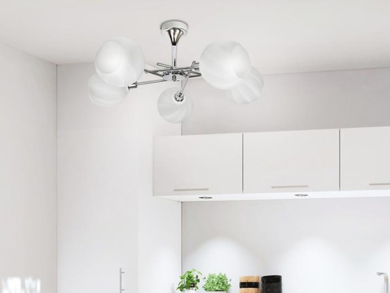 Lampa sufitowa Raul 5-punktowa metalowa srebrna