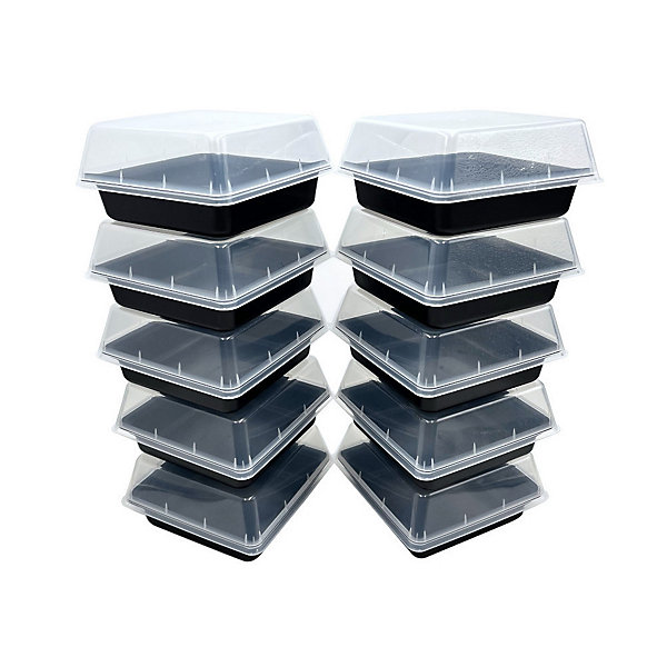 10 Boîtes Alimentaires Carrées 17 x 17 cm pour Préparation des Repas, Lunch Box, Réutilisables sans BPA 100% Français - D-Work