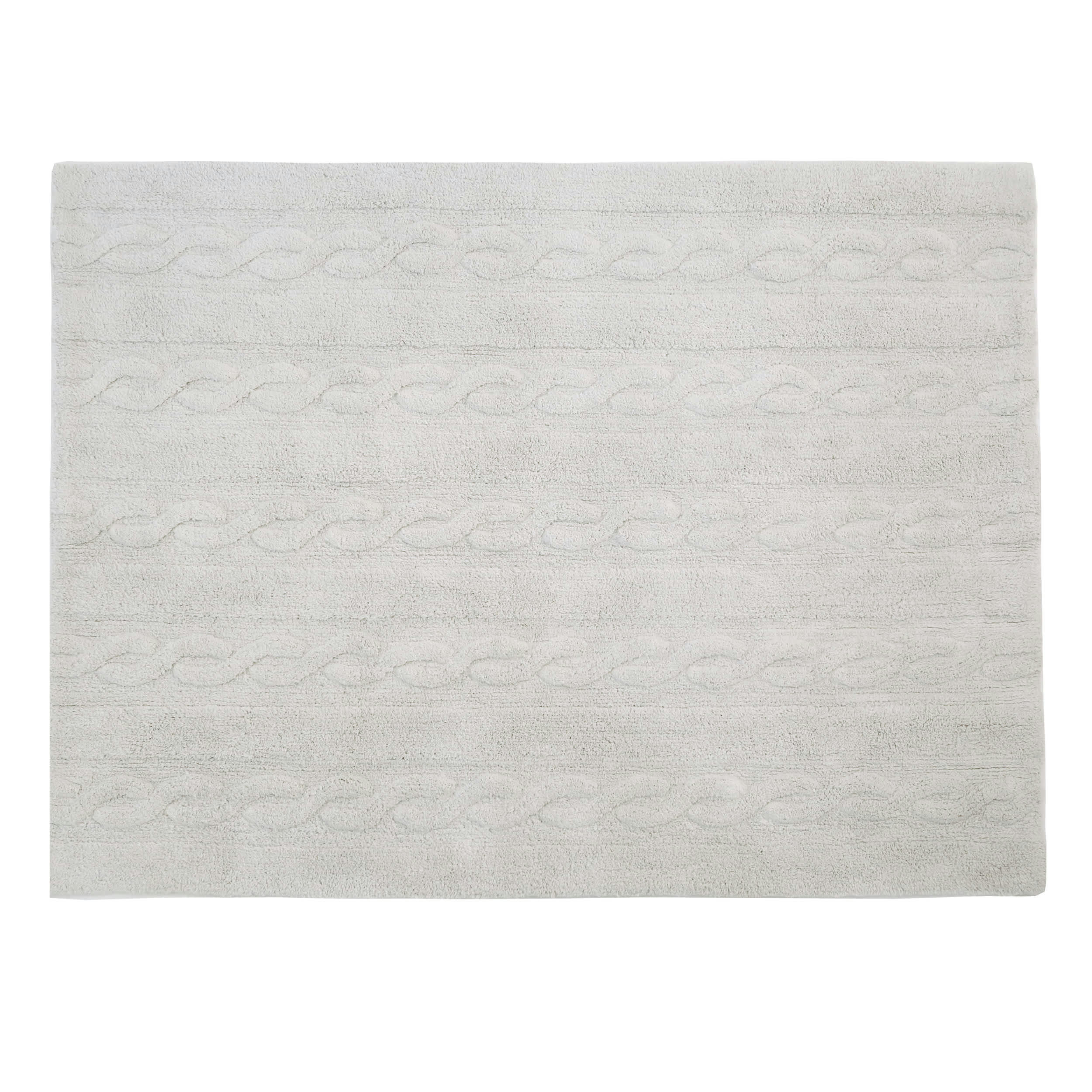 TRESSE - Tapis coton motif tresse gris 120x160