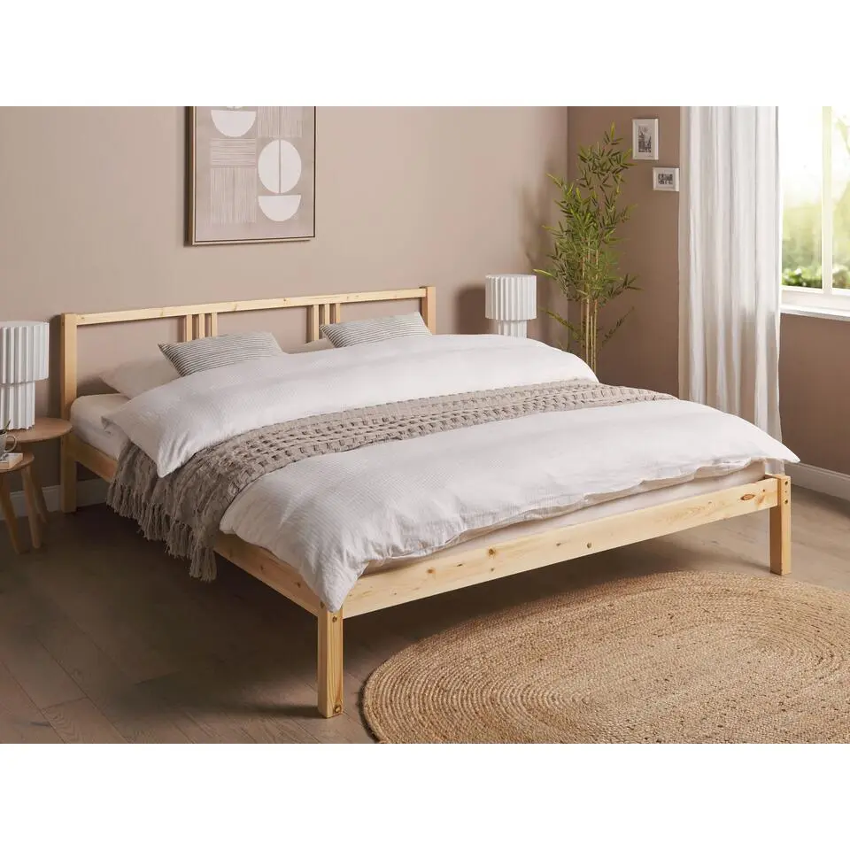 VANNES - Bed - Lichthout - 180 x 200 cm - Dennenhout