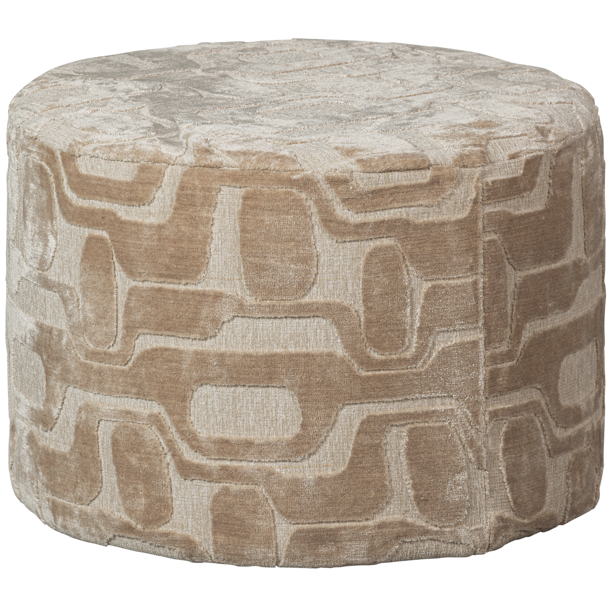 WOOOD poef Yago - Polyester - Naturel - 43x60x60