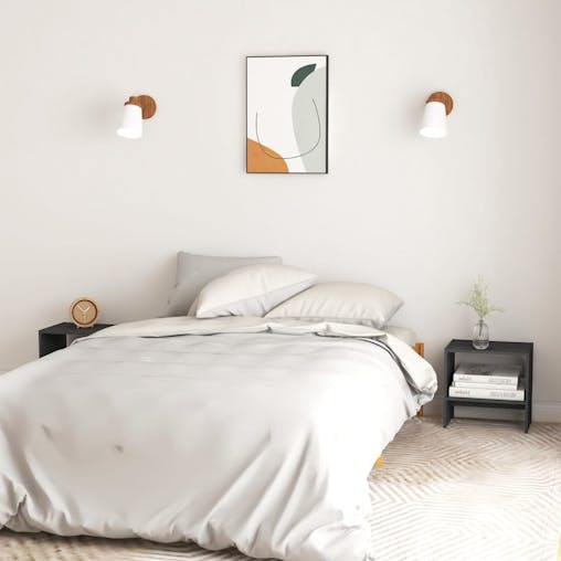 NNEVL Bedside Cabinets 2 pcs Grey 40x30.5x40 cm Solid Pinewood