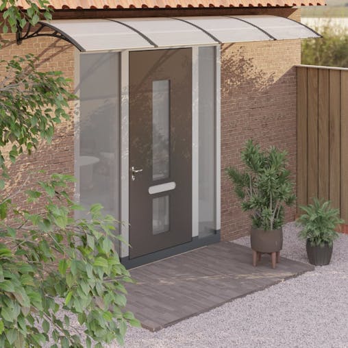 NNEVL Door Canopy Black 400x100 cm Polycarbonate