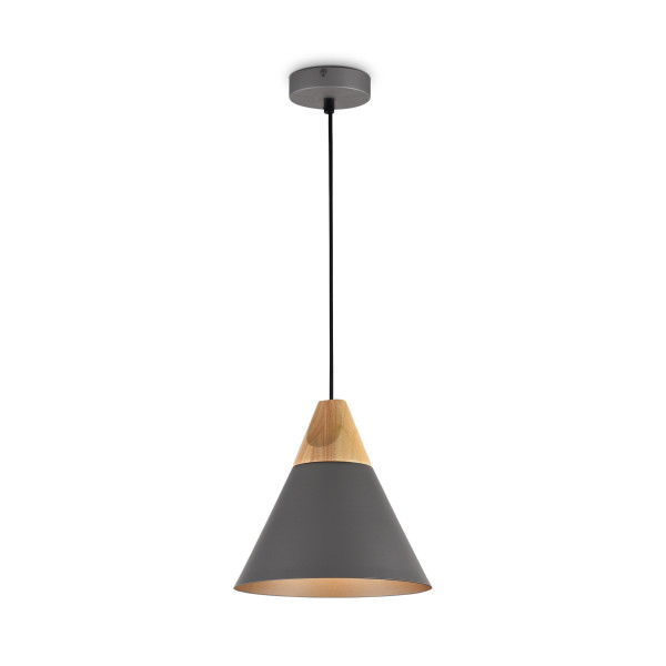 Lampa wisząca szaro-jasne drewno BICONES 1xE27x60W Maytoni