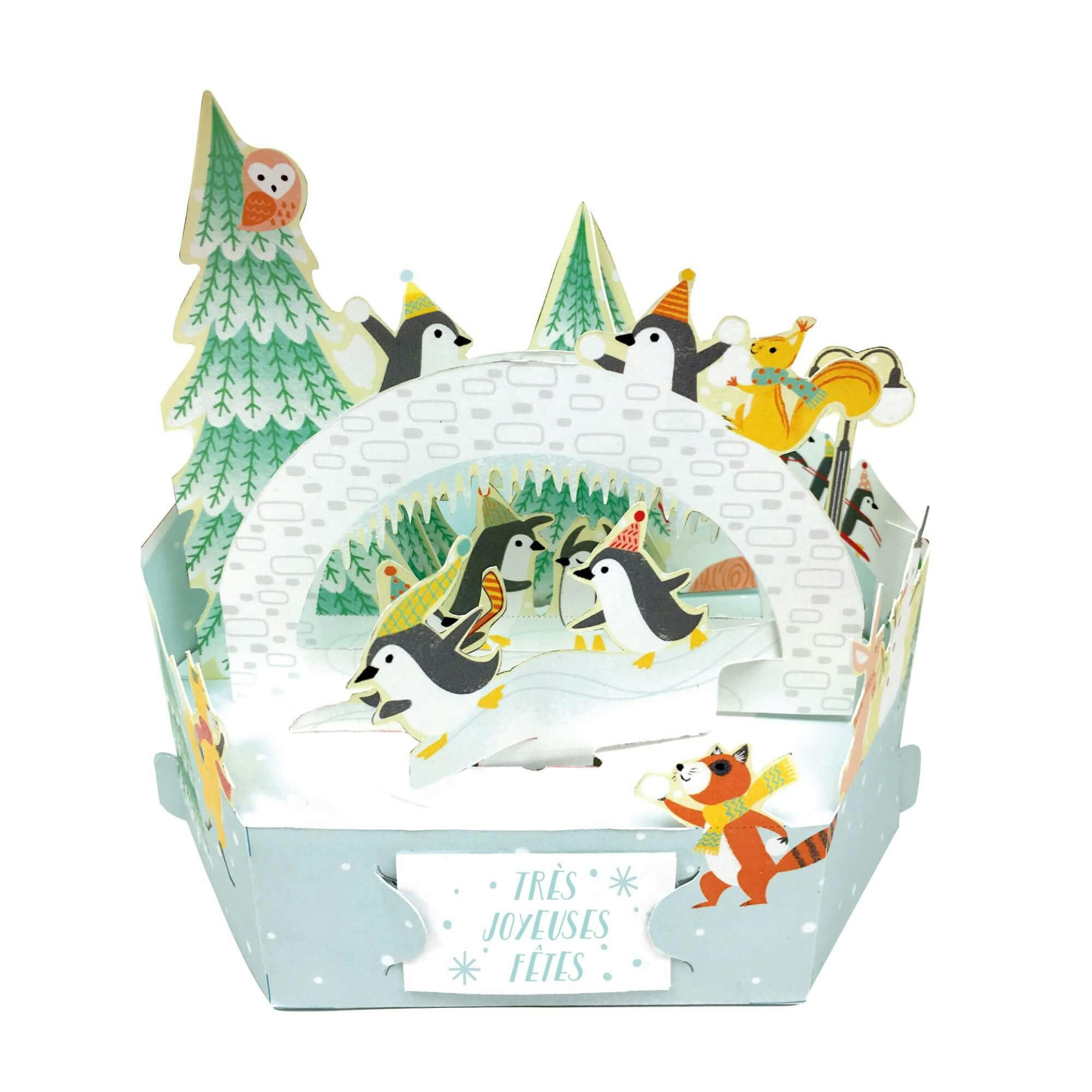 - Carte de voeux noël pop-up 3d pingouins