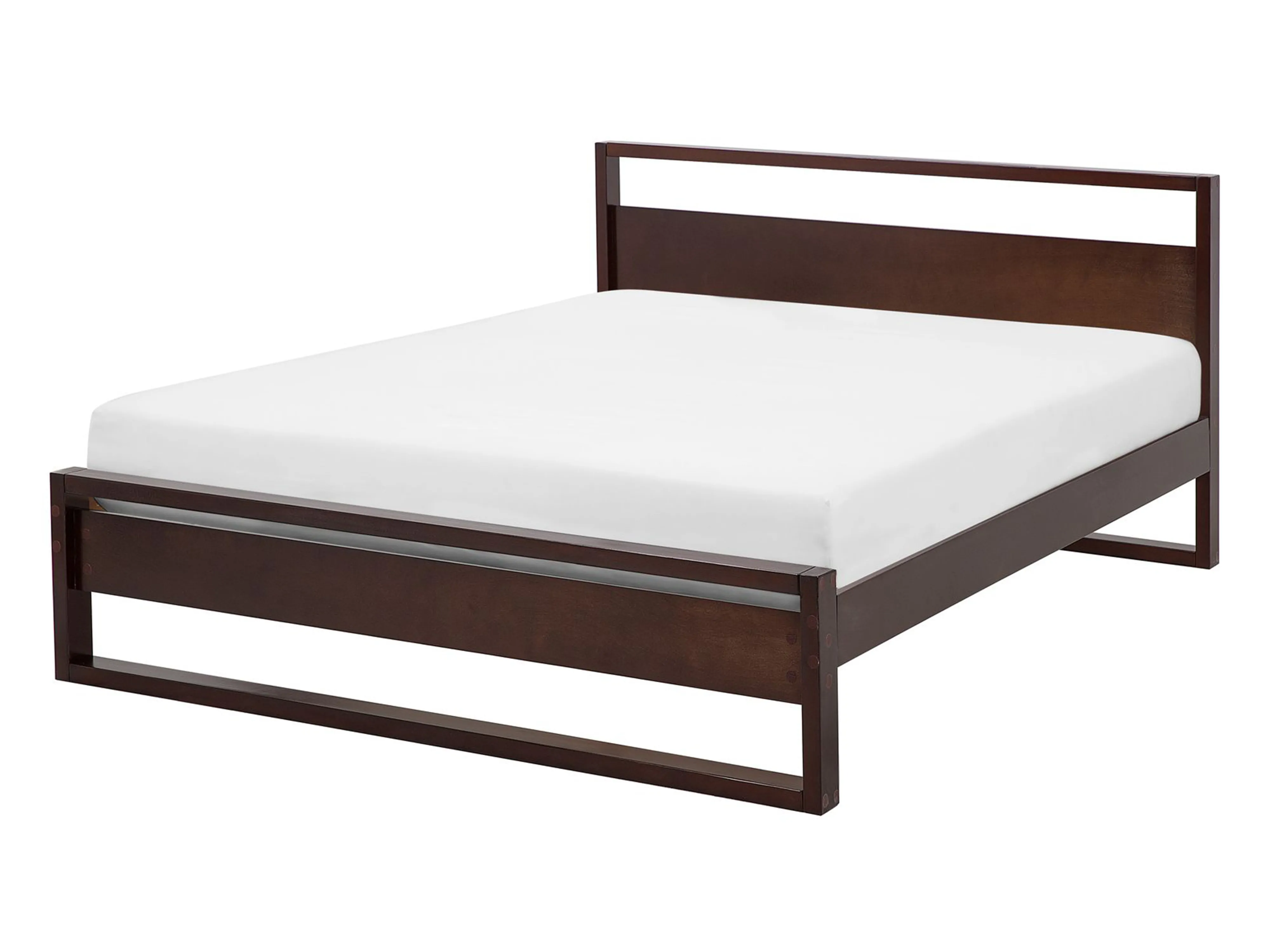 Bed Pine Wood GIULIA 140 x 200 cm (EU Double) Dark Brown