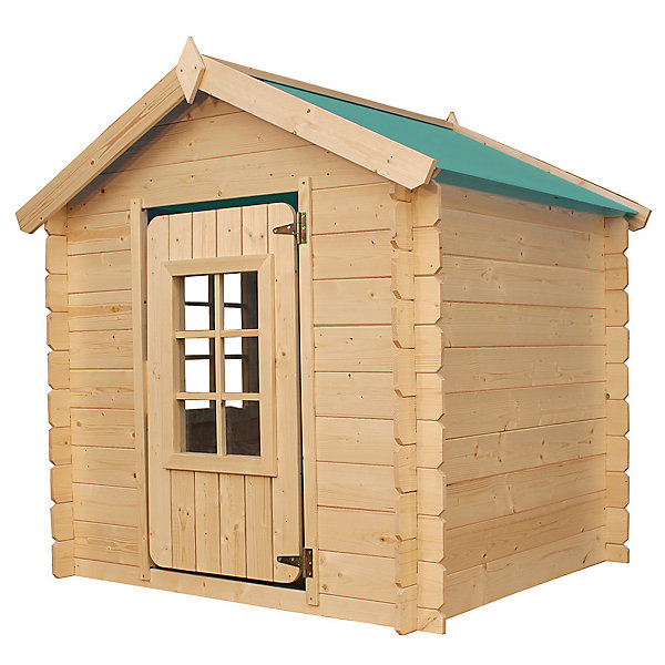 Maison en bois pour enfants -Toit vert- 111x114xH121cm/0.9 m2 M570Z-1 - Timbela