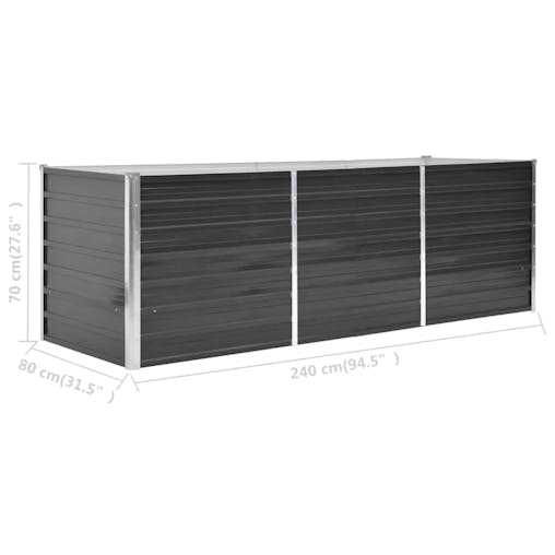NNEVL Garden Raised Bed Anthracite 240x80x77 cm Galvanised Steel