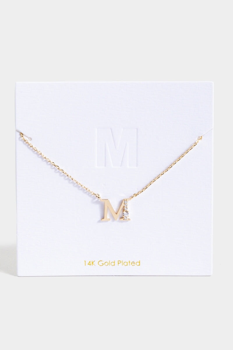 Crystal Cluster Initial Necklace