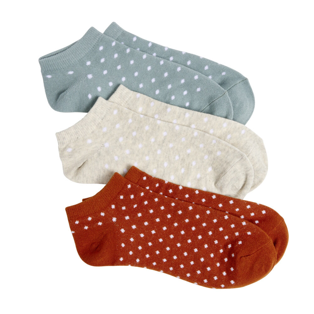 Chaussettes femme tige courte polycoton 3 paires 36/40