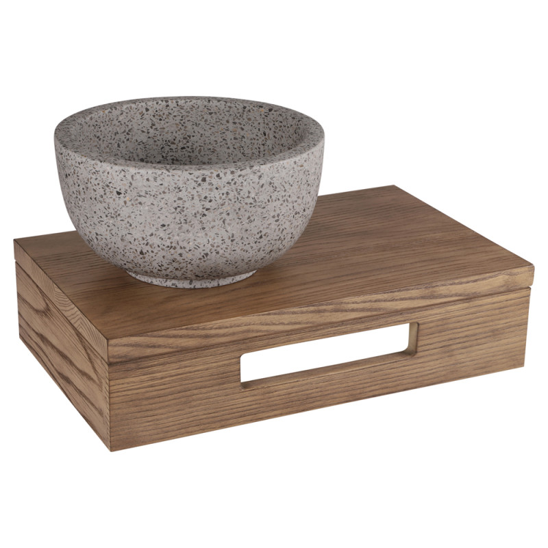 Vasque à poser Ruz ronde terrazzo gris Ø 23 x 12 cm DIFFERNZ