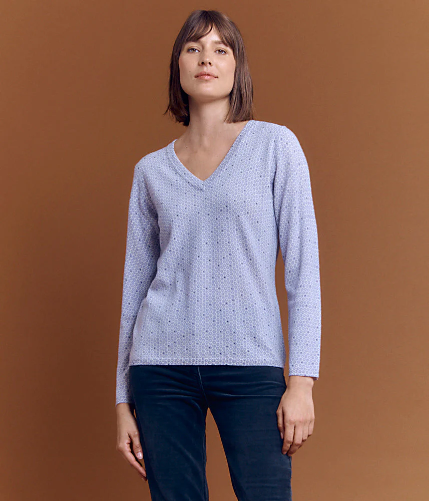 Pull maille en laine et cachemire ALVEOLE/84142/891