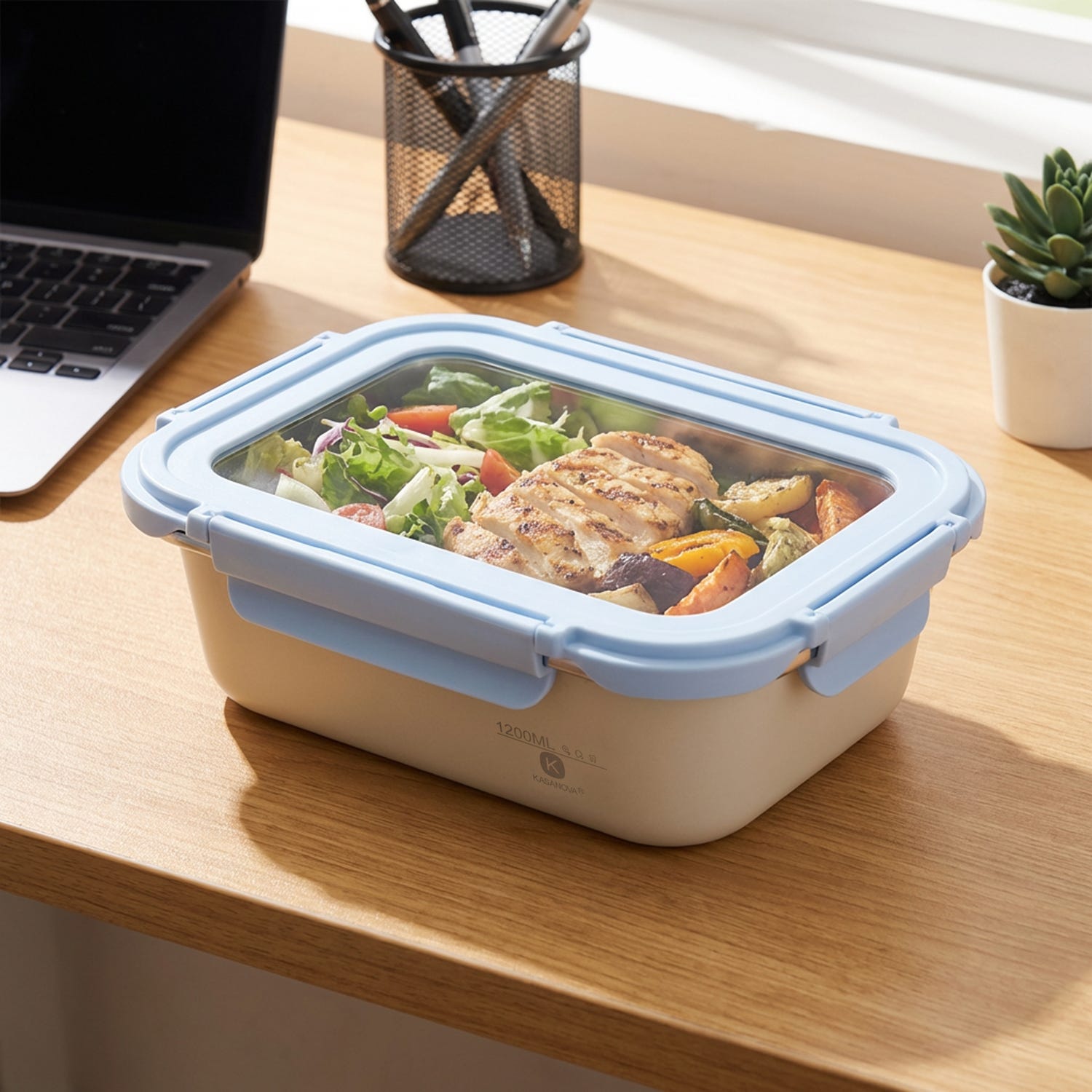 Contenitore alimentare 1,2 L acciaio inox azzurro
