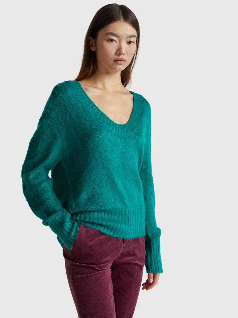 Warm sweater in mohair blend
