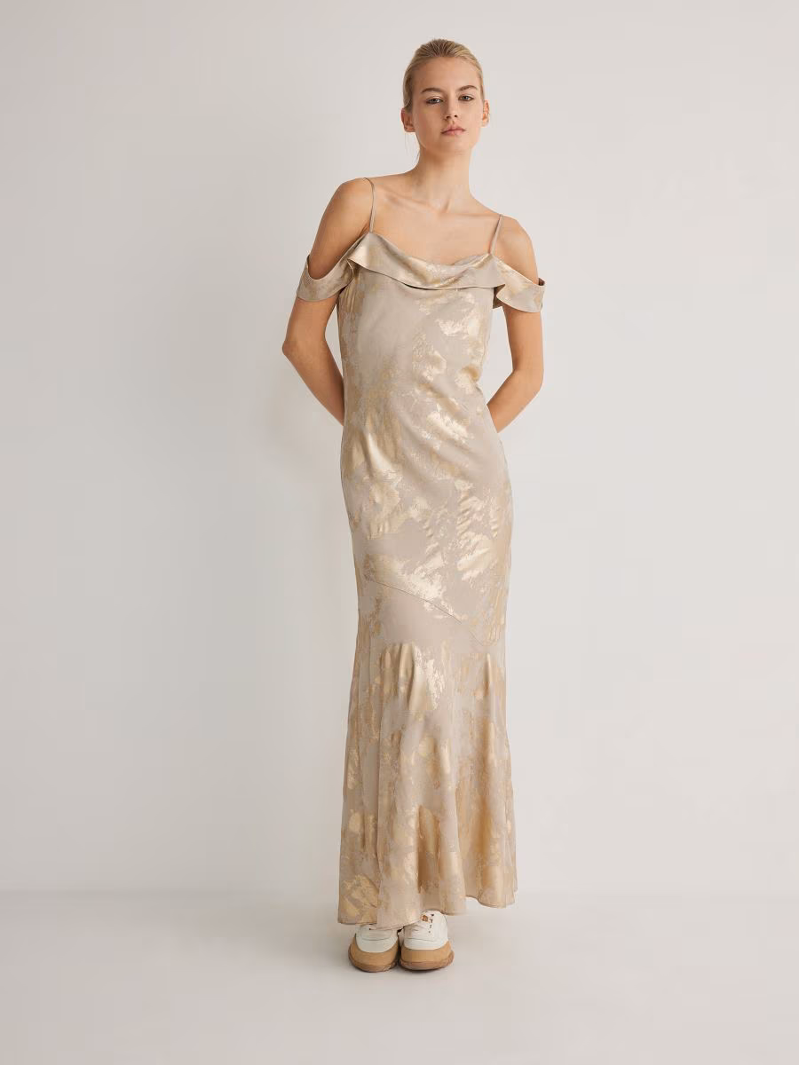 Dress With Metallic Print