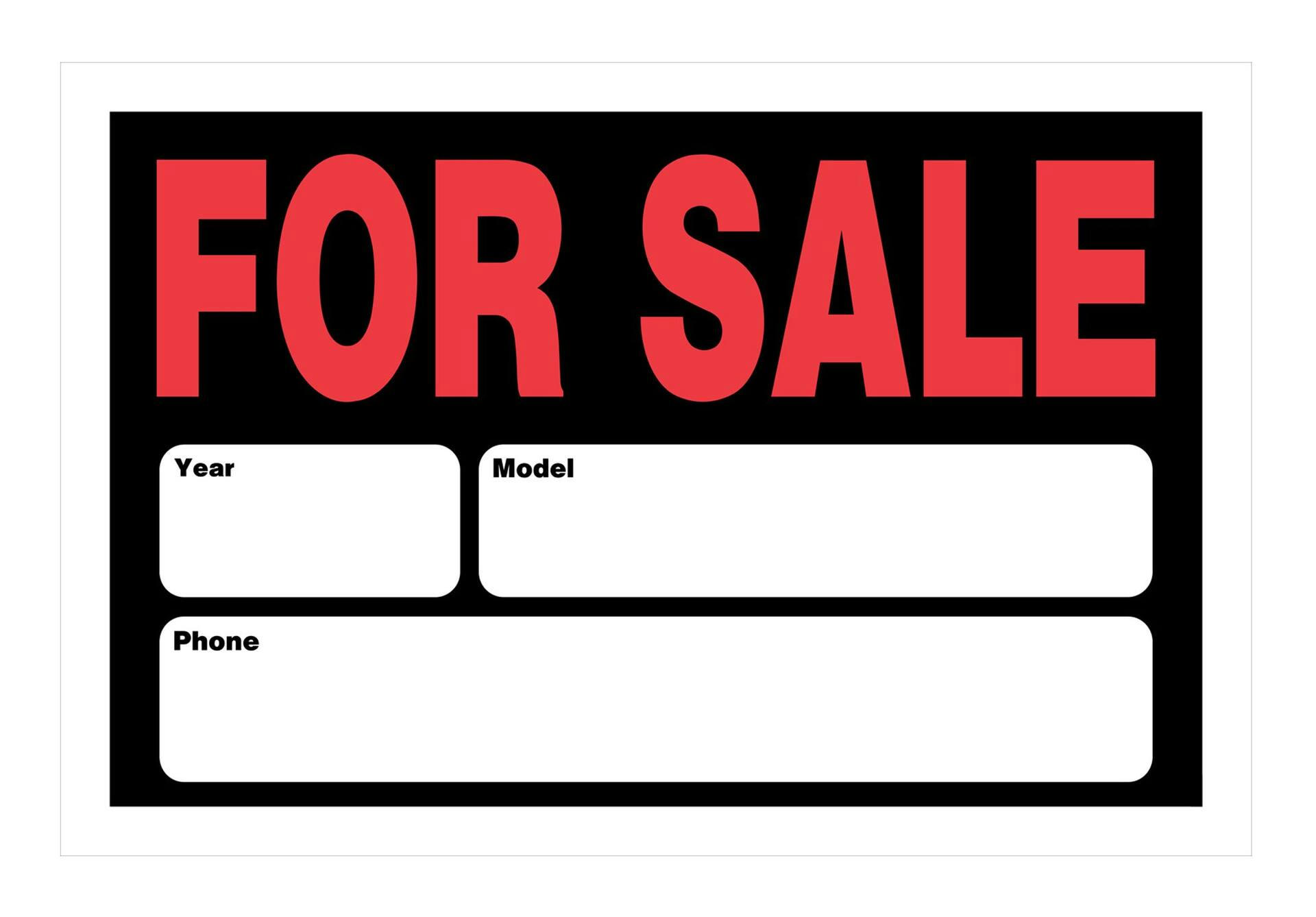 Hillman Self-Adhesive Auto For Sale Sign, 8 x 12-in, Black/Red/White