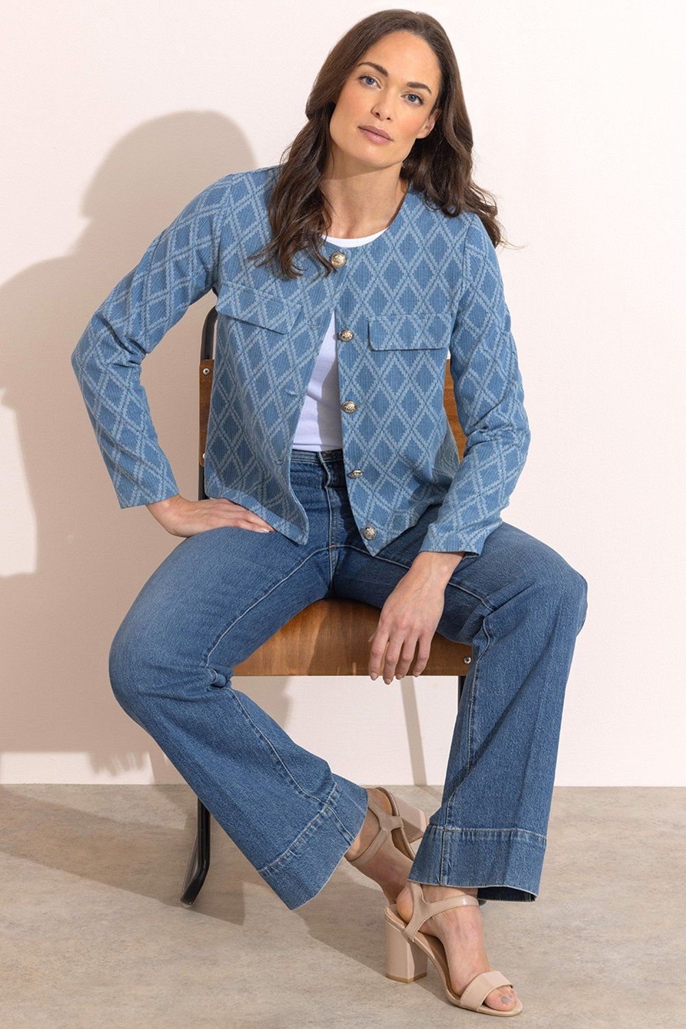 Klass. Textured Cotton Collarless Jacket