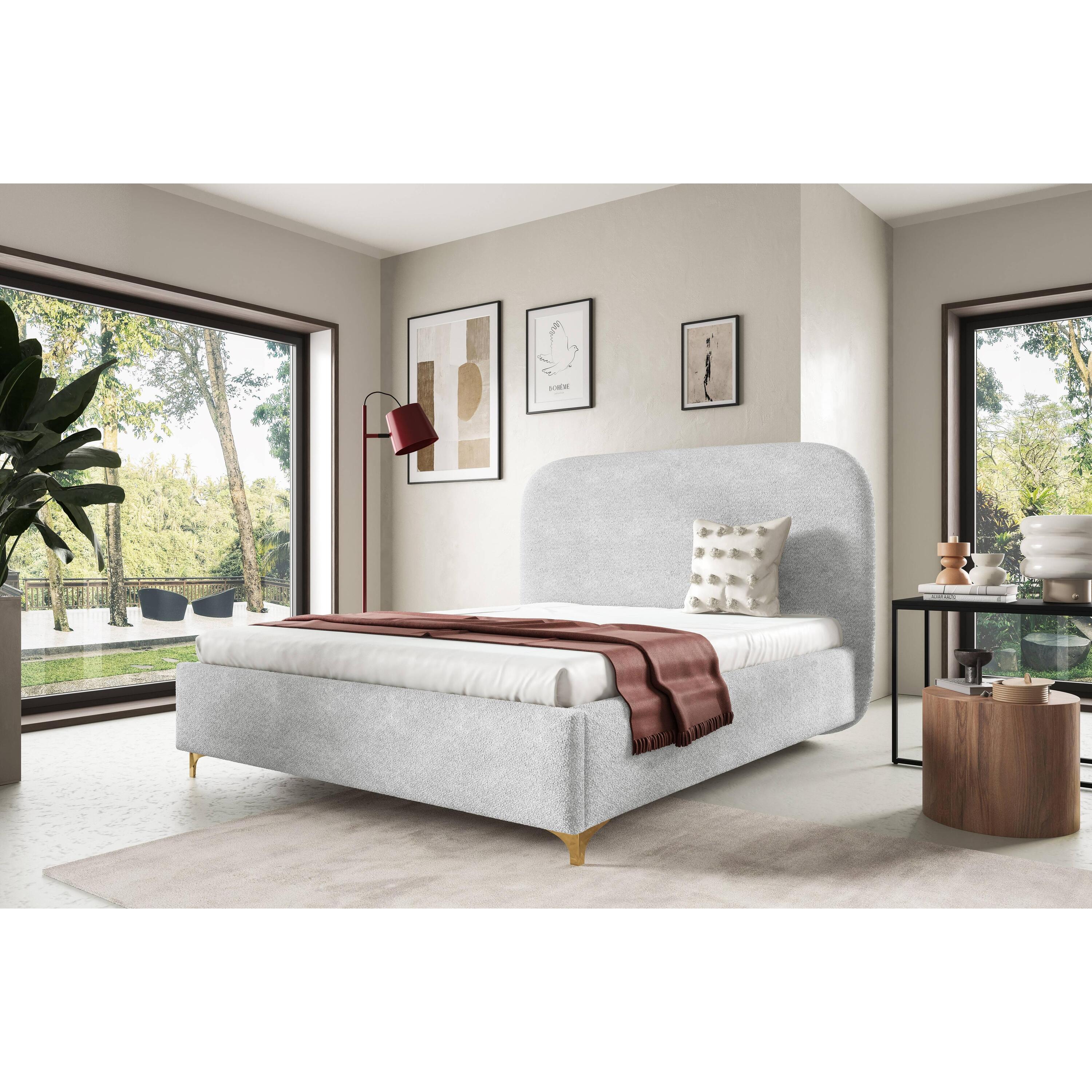 by fonQ Aura Bedframe - 160 x 200 cm - Lichtgrijs