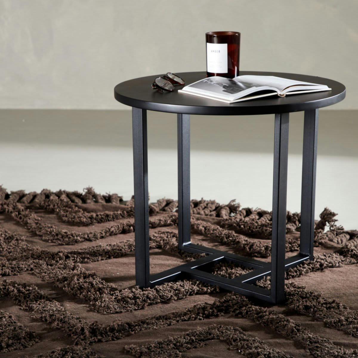 BOTRA - Table basse moderne en bois noir