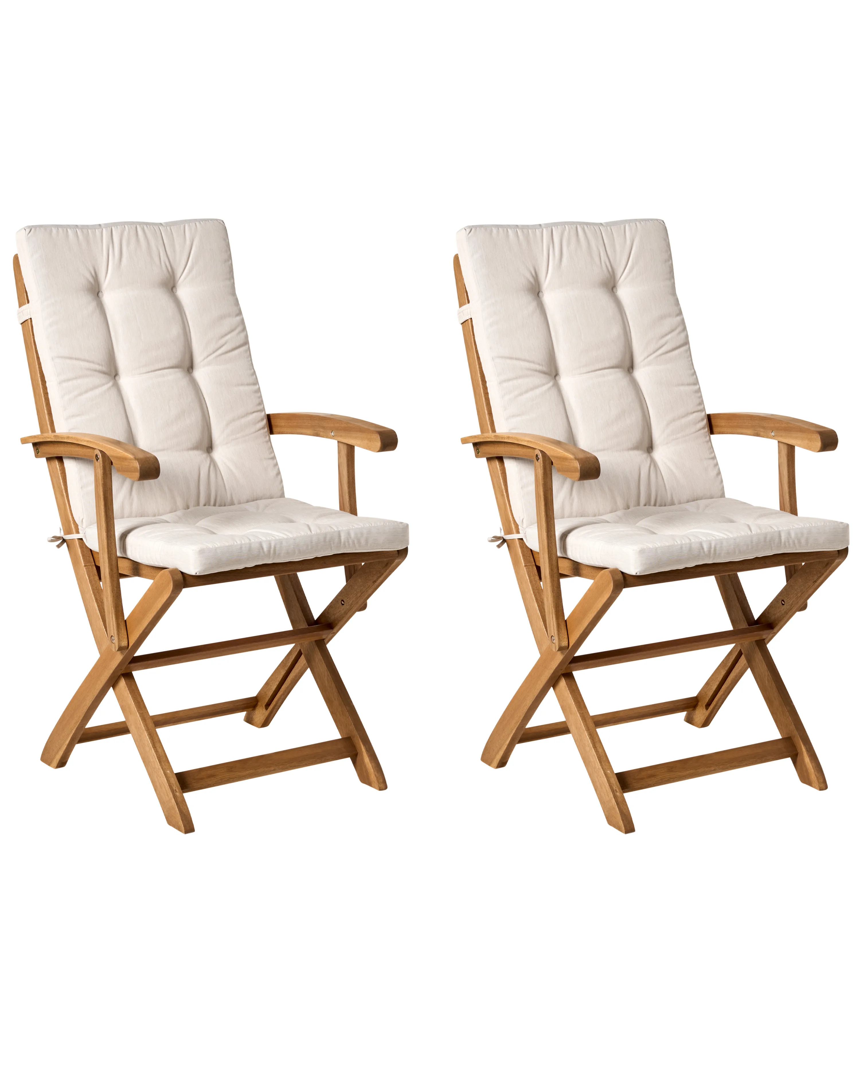 Garden Dining Set 8 Seater MAUI PREMIUM Acacia Wood Light Beige