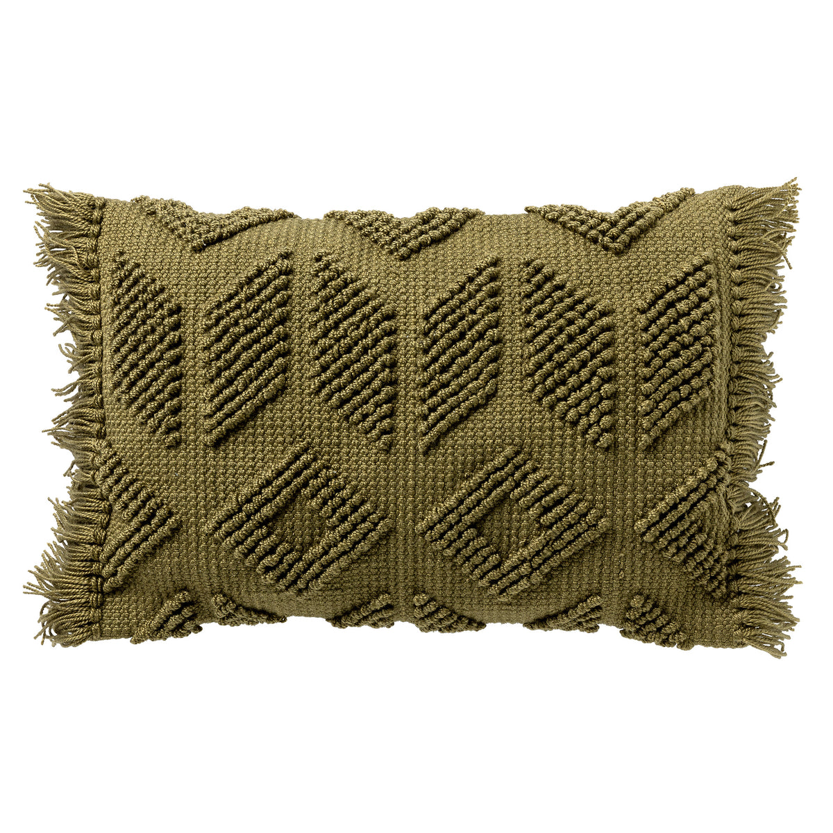 ODIN - sierkussen 40x60 cm - tufted patroon - duurzaam - Olive Branch - groen