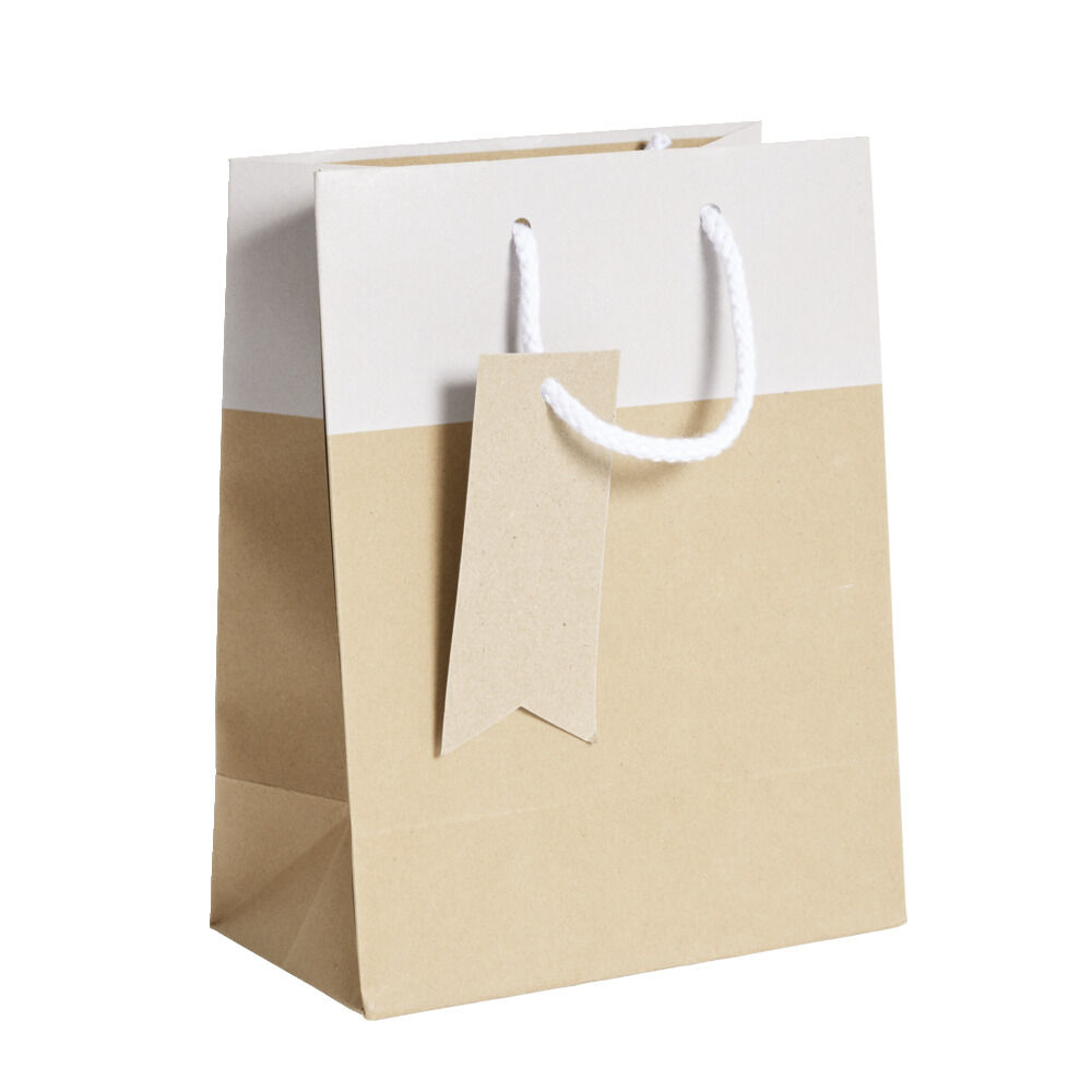 Sac cadeau kraft marron et gris - Taille M