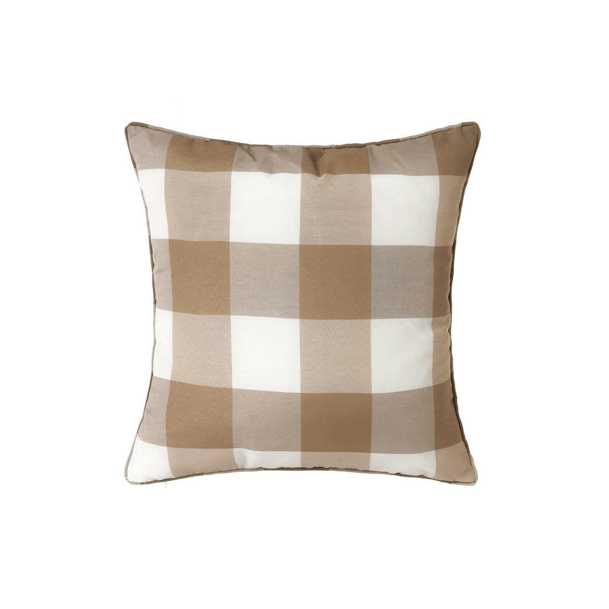 - Coussin carré vichy marron 45x45cm