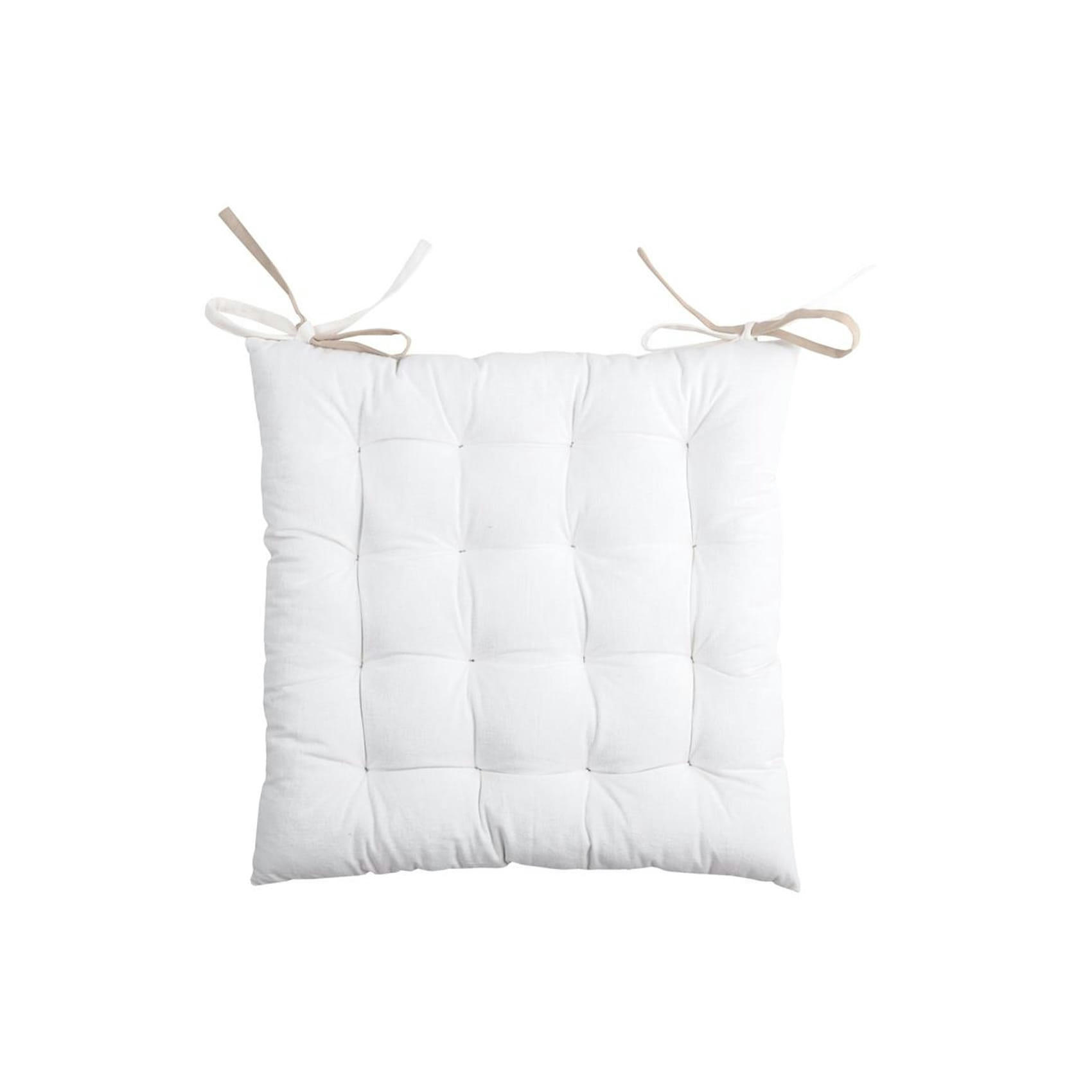 - Galette de chaise bicolore coton ecru 40x40 cm