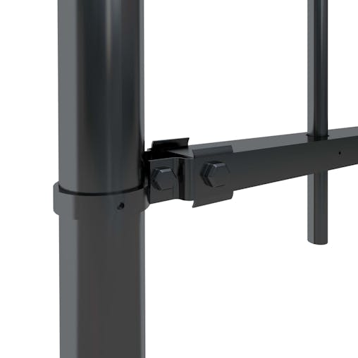 NNEVL Garden Fence with Spear Top Steel 1.7x1.5 m Black