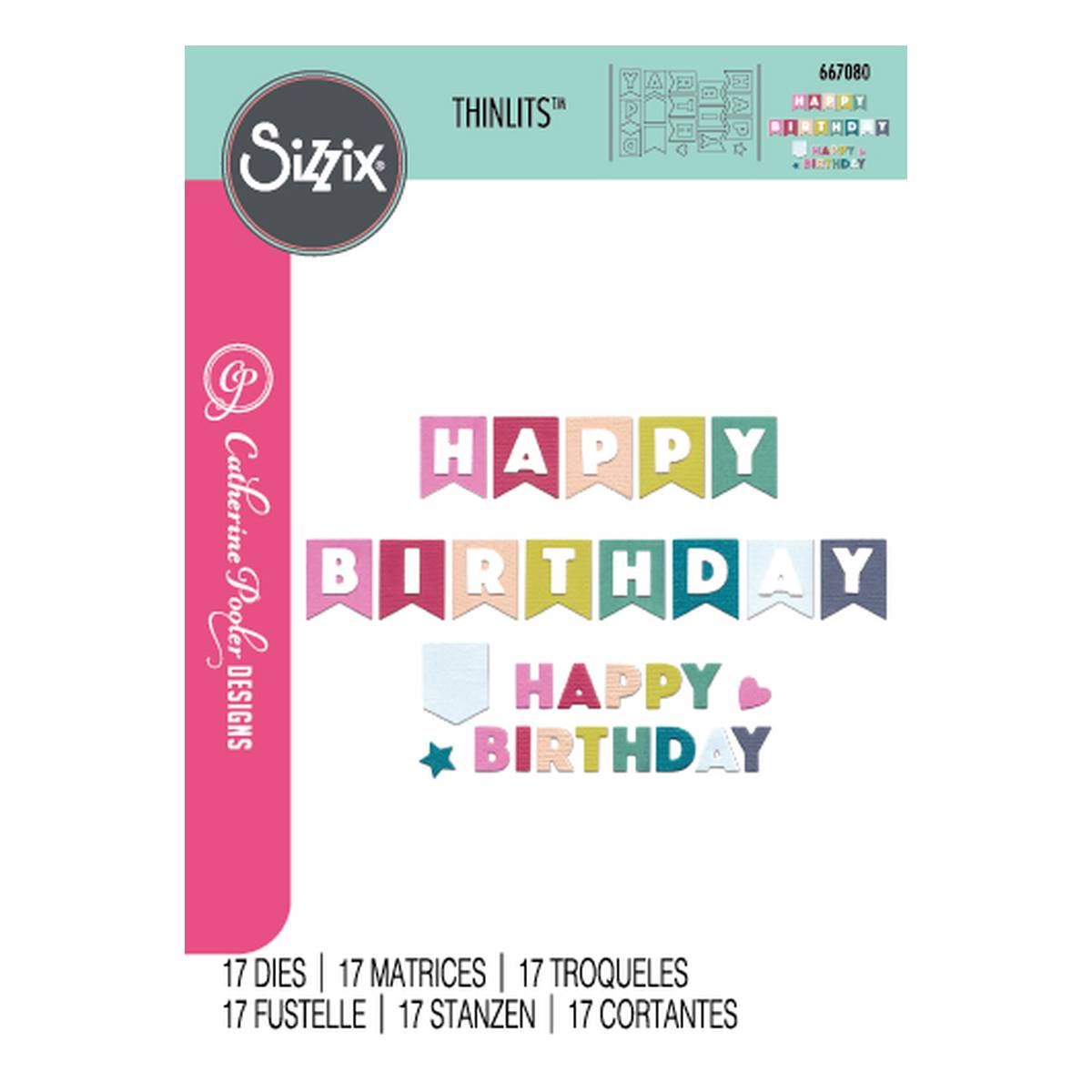 Sizzix Thinlits Birthday Bunting Dies 17 Pieces