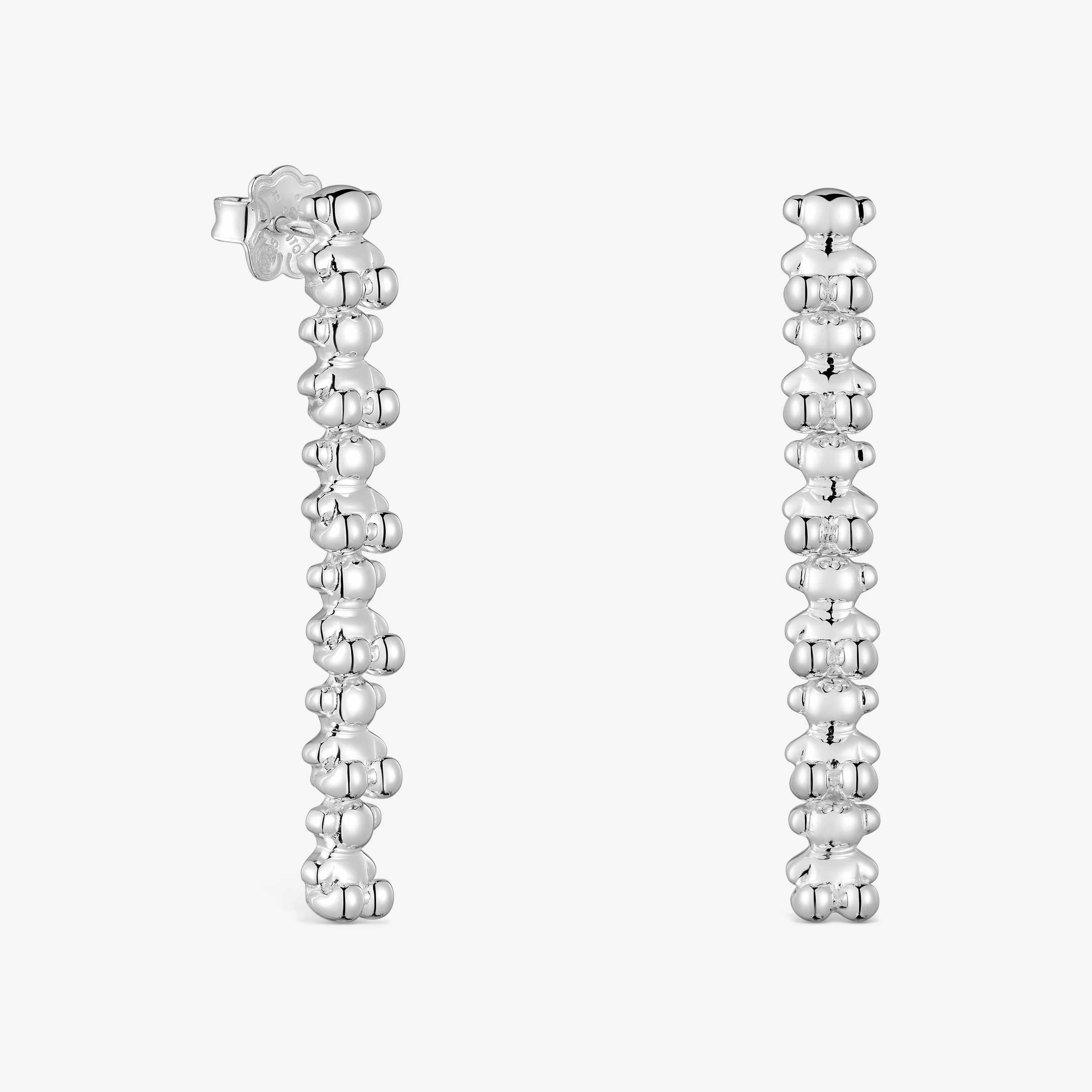 Pendientes largos de plata motivos oso Bold Bear