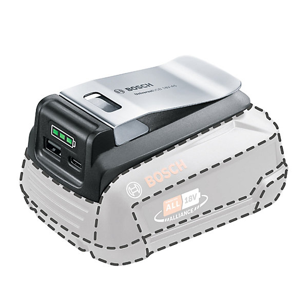 Adaptateur de batterie USB Bosch UniversalUSB 18V-45 tension 18 V sortie USB-C 5V/3A et USB-A 5V/1,5A