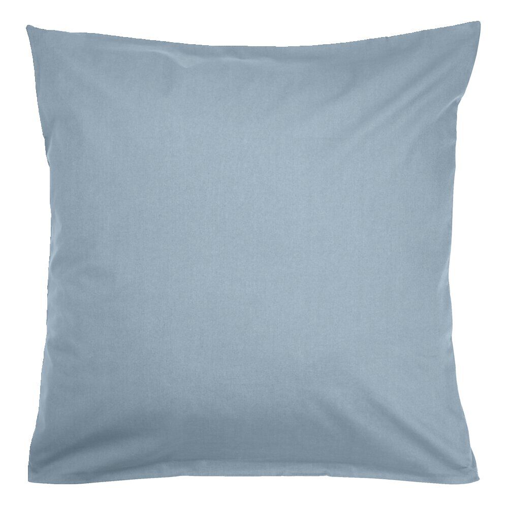 Taie d'oreiller 63x63cm 100% coton finition droite bleu chiné