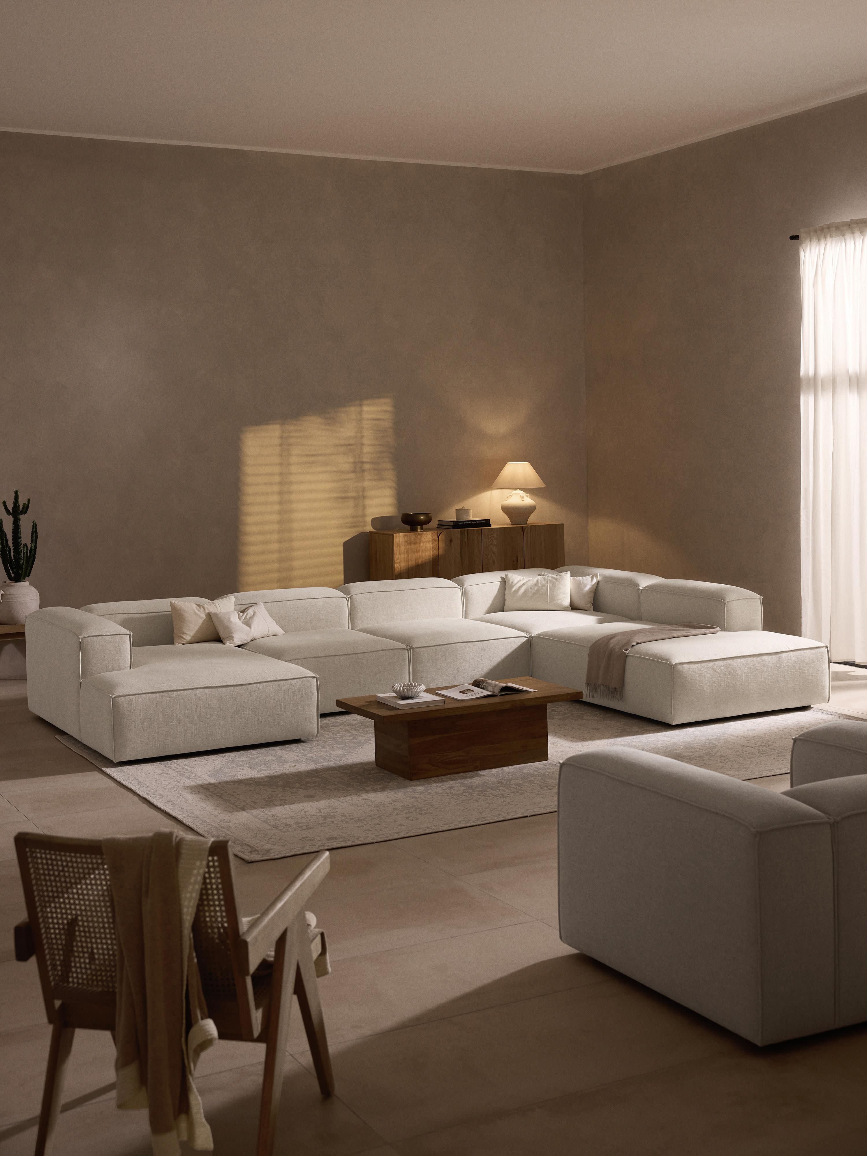 Modulares XL Sofa Lennon aus Leinen-Mix