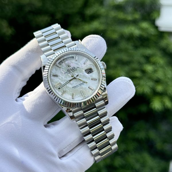 Rolex Day-Date 904L Steel MOP Dial With Diamonds 40mm Super Clone